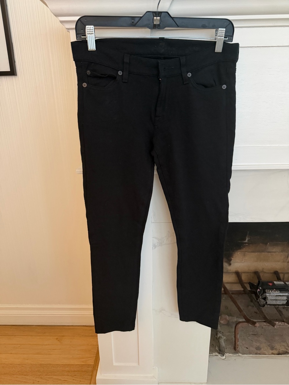 7 for all Mankind Black Slim Straight knit pants